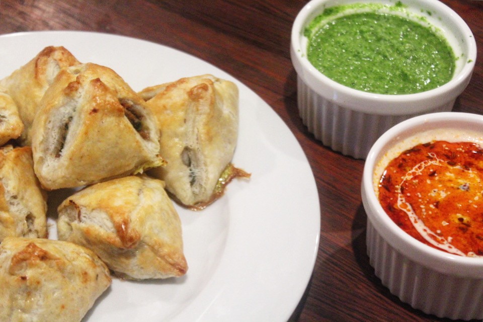 This samosa recipe is one of my favorites and it takes two shortcuts that reduce the time and mess: it calls for pre-made pie dough and the samosas are baked rather than fried.